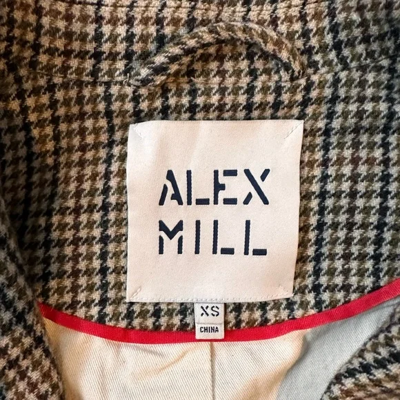 Alex Mill XS Houndstooth Jacket in Brown and Cream - Picture 4 of 12